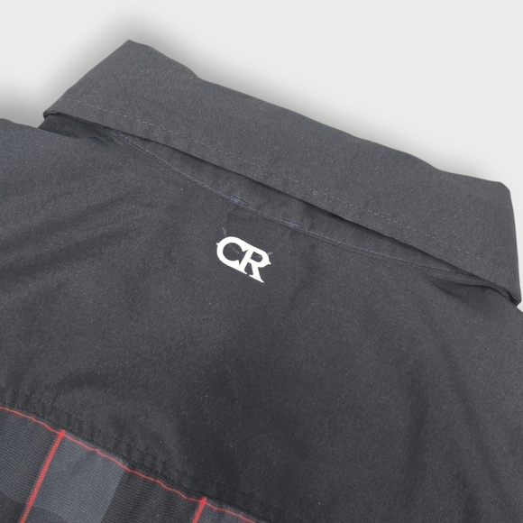 Club Ride Shirt Mens Medium Black Stripe Short Sleeve Button Up Outdoors Pocket - Picture 11 of 11